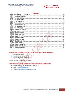 21 Đề thi tuyển sinh vào Lớp 10 môn Toán - Năm học 2014-2015
